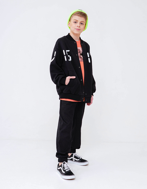 Бомбер чёрный для мальчика