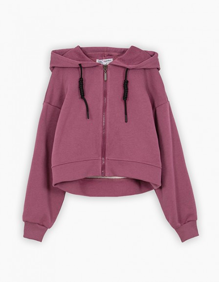 Худи на молнии оттенка бордо для девочки
