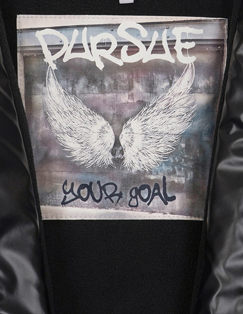 Чёрная куртка-бомбер осенняя для девочки