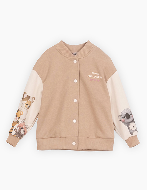 Бежевый бомбер для девочки Бежевый бомбер для девочки