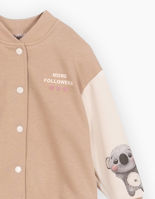 Бежевый бомбер для девочки Бежевый бомбер для девочки