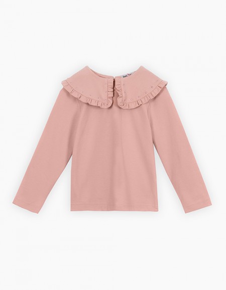 Лонгслив с воротником для девочки