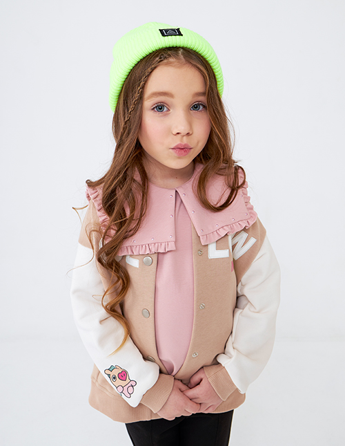 Бежевый бомбер для девочки