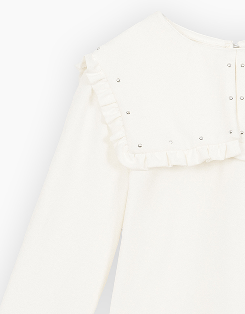 Лонгслив с воротником для девочки