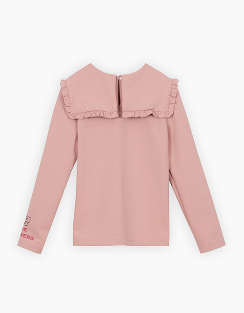 Лонгслив с воротником для девочки