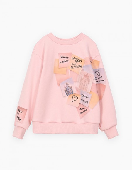 Свитшот светло-розового оттенка для девочки