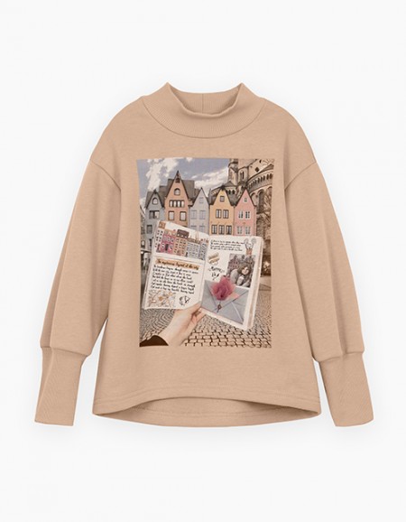 Бежевый свитшот для девочки