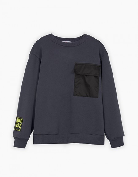 Свитшот графитового оттенка для мальчика Свитшот графитового оттенка для мальчика