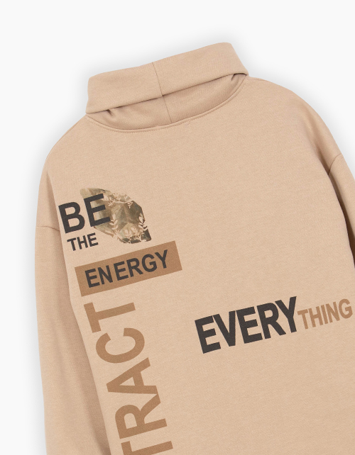 Бежевое платье с длинным рукавом для девочки