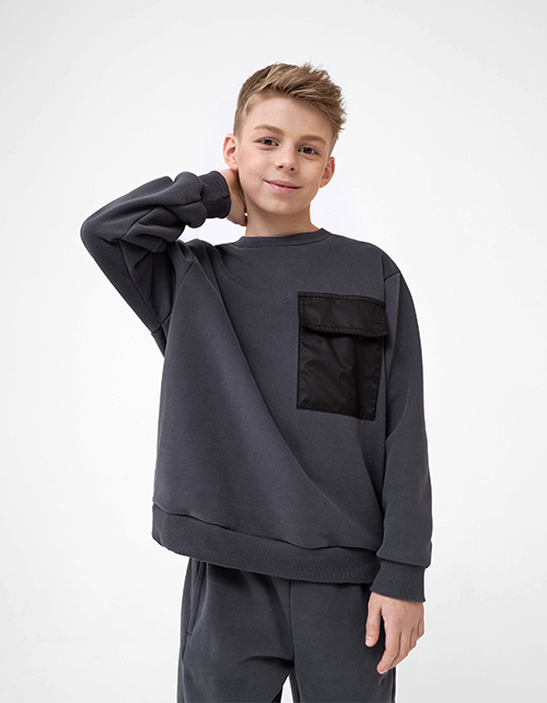 Свитшот графитового оттенка для мальчика