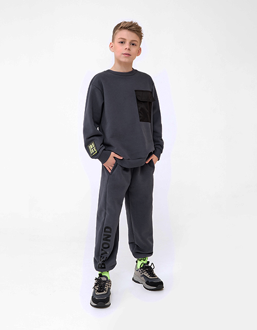 Графитовые брюки-джоггеры для мальчика