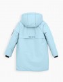 Серо-голубая зимняя куртка с капюшоном для девочки