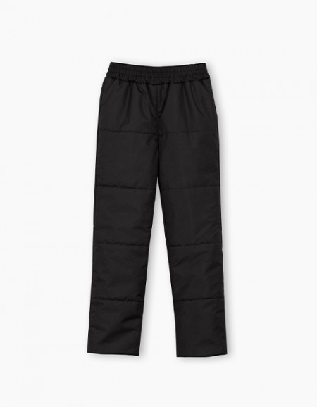 Утеплённые чёрные брюки для девочки