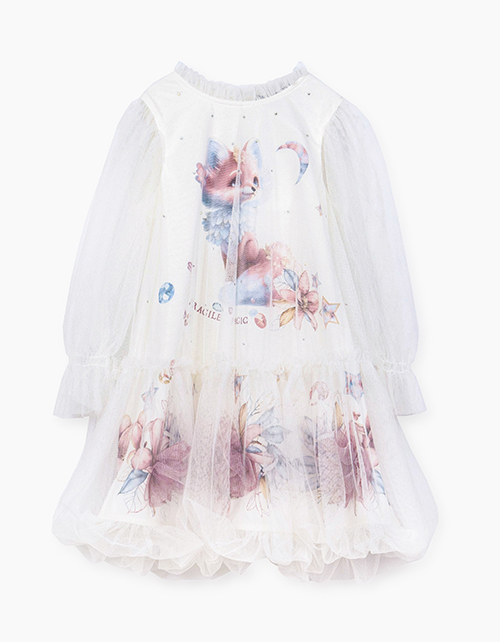 Нарядное платье молочного оттенка для девочки Нарядное платье молочного оттенка для девочки