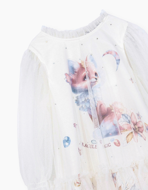 Нарядное платье молочного оттенка для девочки Нарядное платье молочного оттенка для девочки