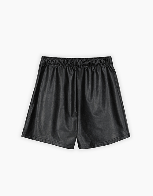 Эффектная чёрная юбка-шорты