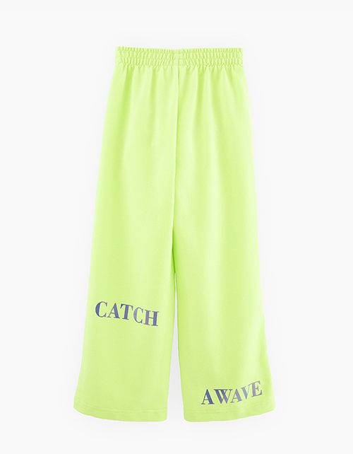 Широкие брюки оттенка кибер лайм для девочки Широкие брюки оттенка кибер лайм для девочки