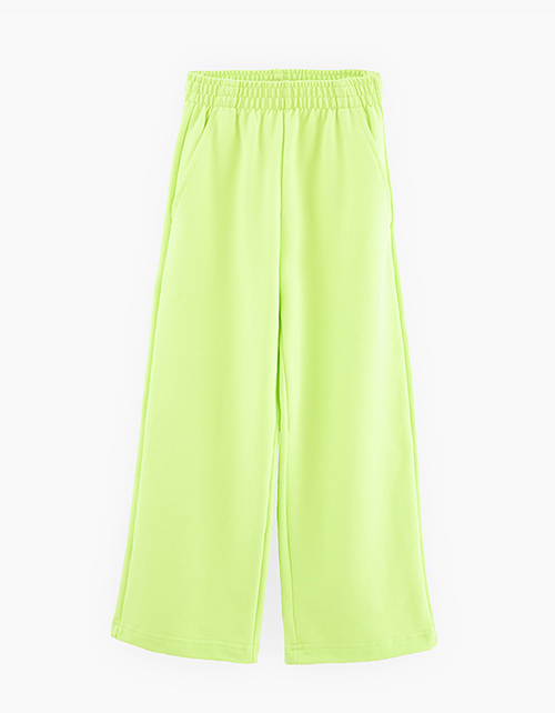 Широкие брюки оттенка кибер лайм для девочки