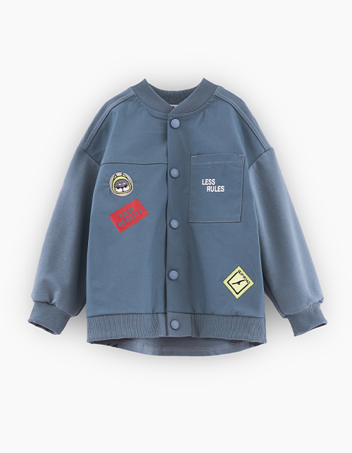 Стильный бомбер в оттенке деним для мальчика Стильный бомбер в оттенке деним для мальчика