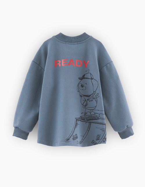 Стильный бомбер в оттенке деним для мальчика Стильный бомбер в оттенке деним для мальчика