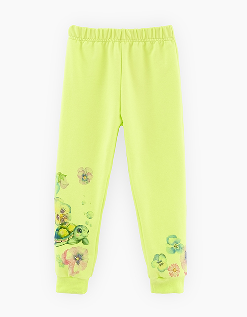 Брюки оттенка кибер лайм для девочки