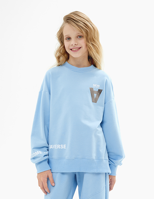 Светло-голубой свитшот для девочки Светло-голубой свитшот для девочки