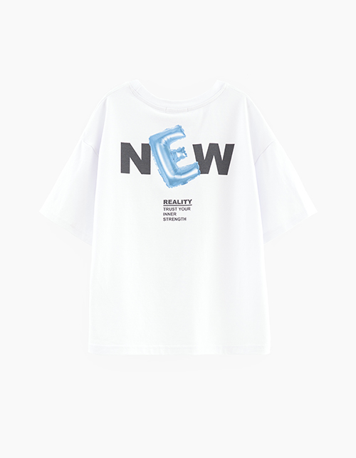 Белая футболка оверсайз для девочки