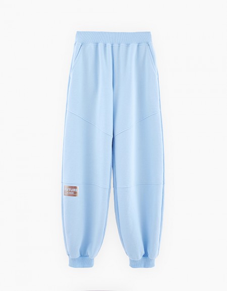 Брюки-джоггеры небесно-голубого оттенка для девочки