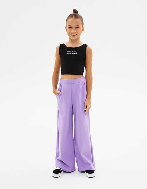 Брюки в оттенке цифровая лаванда для девочки Брюки в оттенке цифровая лаванда для девочки