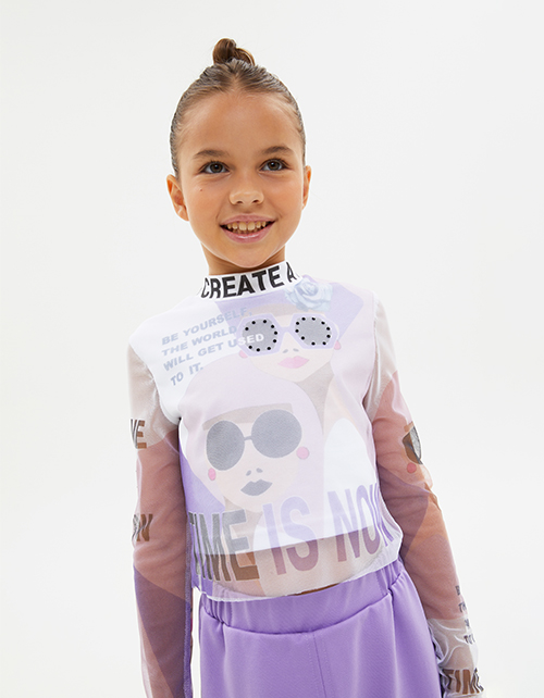 Лонгслив с фантазийным авторским принтом