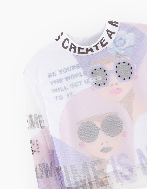 Лонгслив с фантазийным авторским принтом