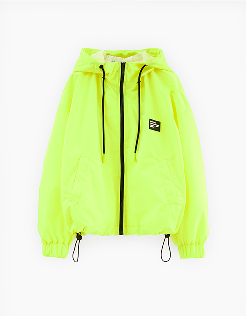 Весенняя ветровка оттенка кибер лайм для девочки