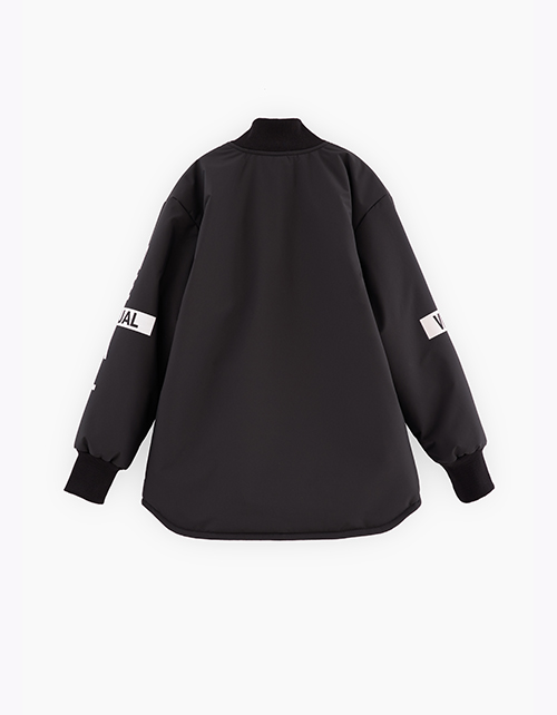 Чёрная куртка-бомбер для мальчика