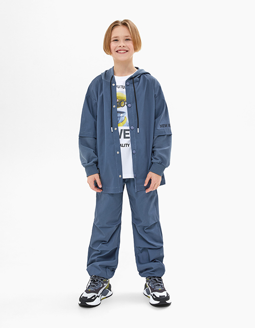 Жакет-рубашка с капюшоном для мальчика Жакет-рубашка с капюшоном для мальчика