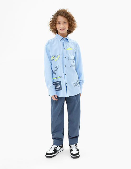 Прямые брюки в оттенке деним для мальчика