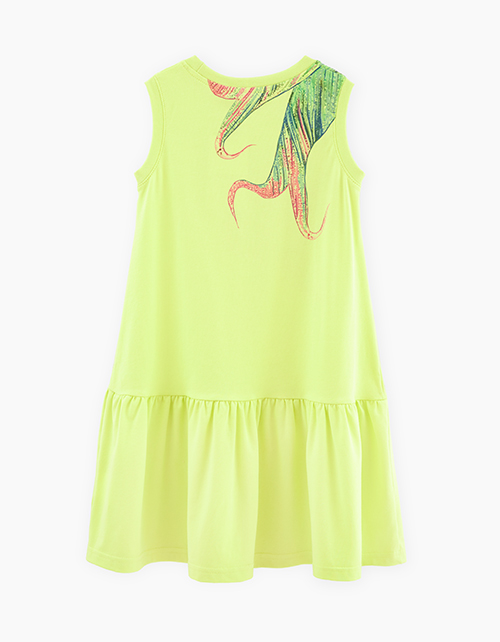 Платье оттенка киберлайм для девочки