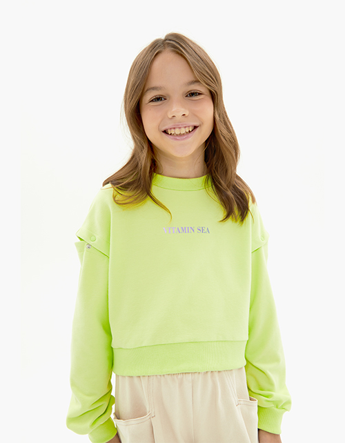 Свитшот в оттенке киберлайм для девочки Свитшот в оттенке киберлайм для девочки