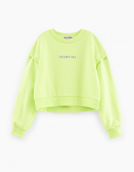 Свитшот в оттенке киберлайм для девочки