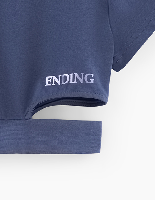 Кроп-топ в оттенке деним для девочки Кроп-топ в оттенке деним для девочки