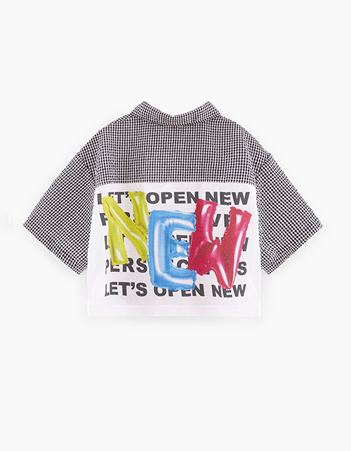 Клетчатая кроп-рубашка для девочки Клетчатая кроп-рубашка для девочки