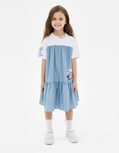 Романтичное платье с коротким рукавом для девочки