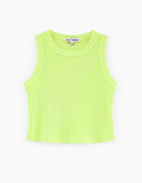 Топ без рукавов сочного оттенка киберлайм для девочки