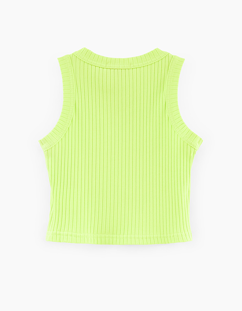 Топ без рукавов сочного оттенка киберлайм для девочки