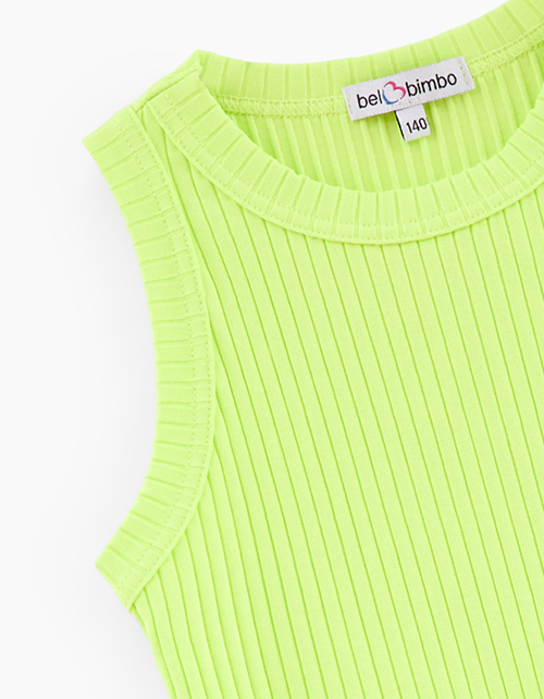 Топ без рукавов сочного оттенка киберлайм для девочки