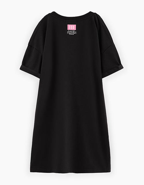 Чёрное платье-футболка для девочки