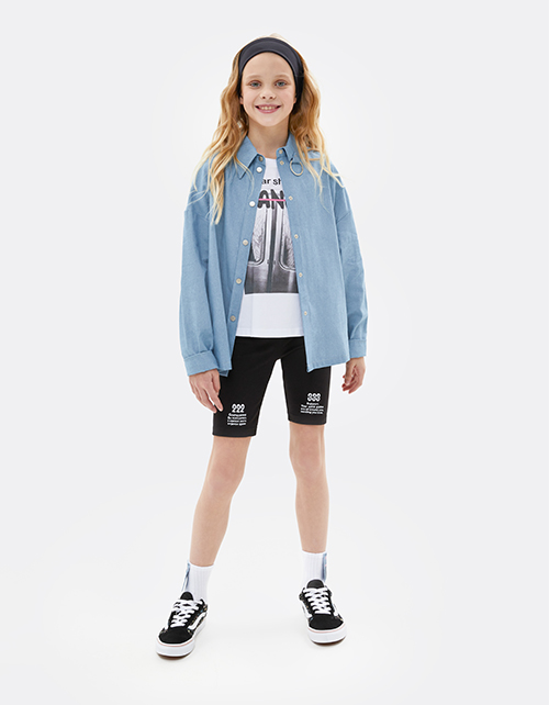 Чёрные шорты-велосипедки для девочки