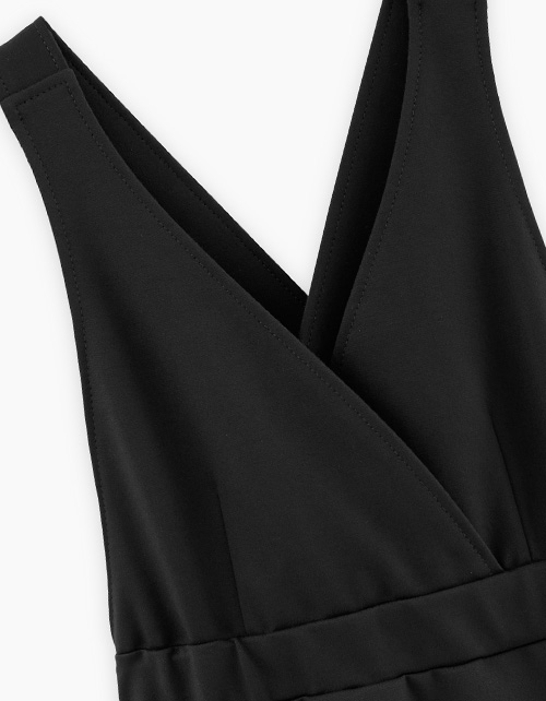 Чёрный сарафан с запахом для девочки Чёрный сарафан с запахом для девочки