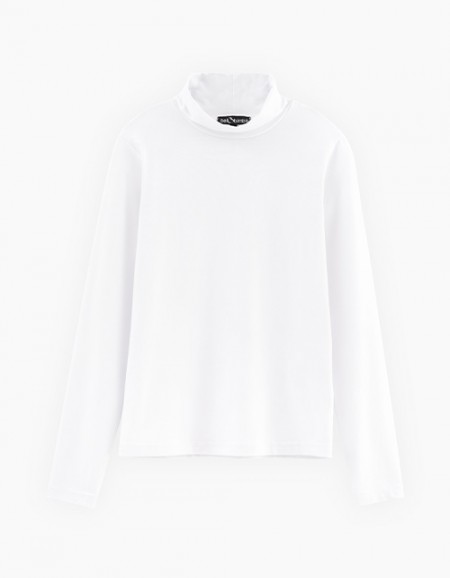 Хлопковая белая водолазка для мальчика
