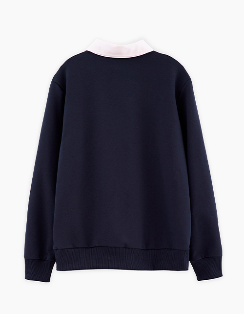 Тёмно-синий джемпер-обманка для мальчика