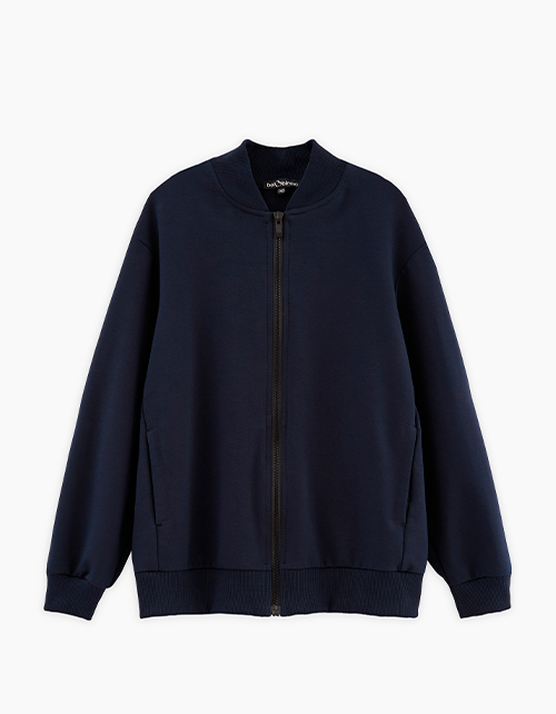 Тёмно-синий жакет-бомбер для мальчика Тёмно-синий жакет-бомбер для мальчика